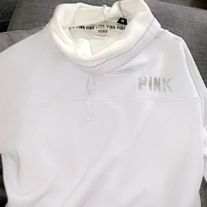 Baby blue PINK pullover hoodie with Sherpa in neck